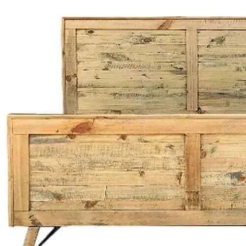 Wooden Bed Frame Queen Size with Medium High Headboard