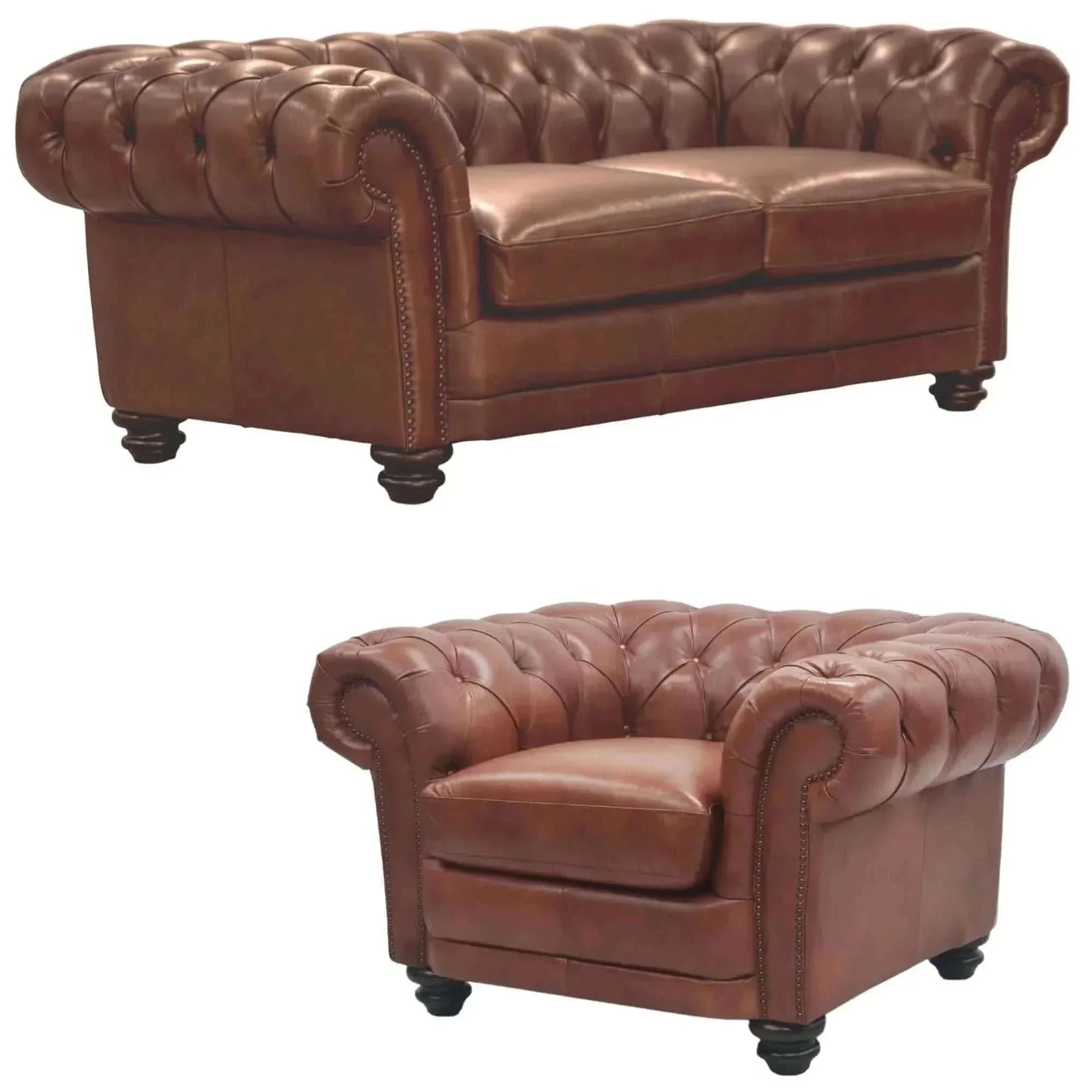 Sonny 2.5+1 Seater Genuine Leather Sofa Set - Butterscotch
