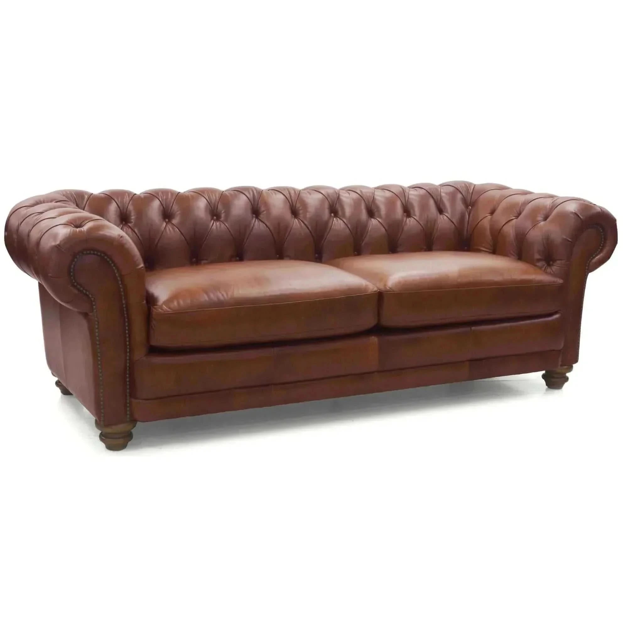Sonny 3 Seater Genuine Leather Sofa Chesterfield Lounge Couch - Butter