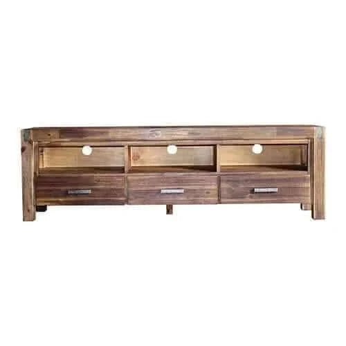 Solid Wood Entertainment Center 3 Storage Drawers with Shelf