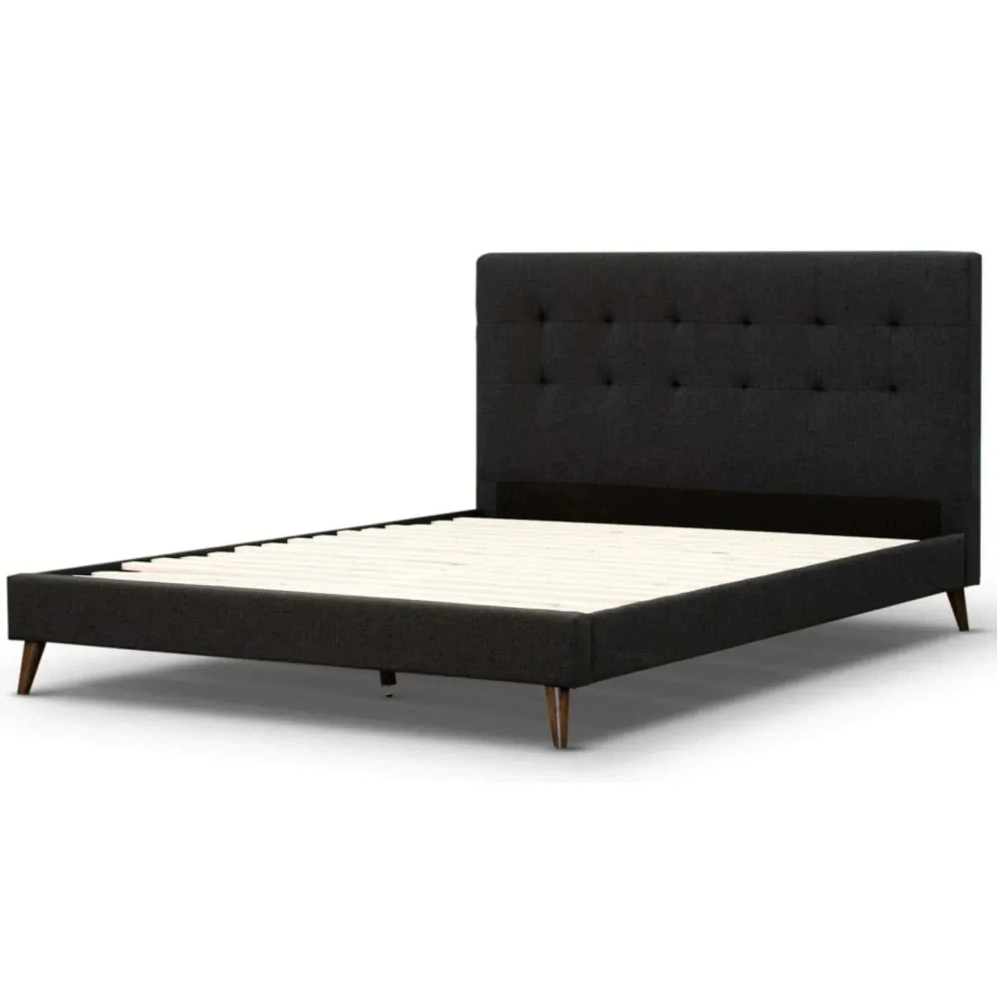 Volga Fabric Upholstered Bed King Single in Charcoal Colour