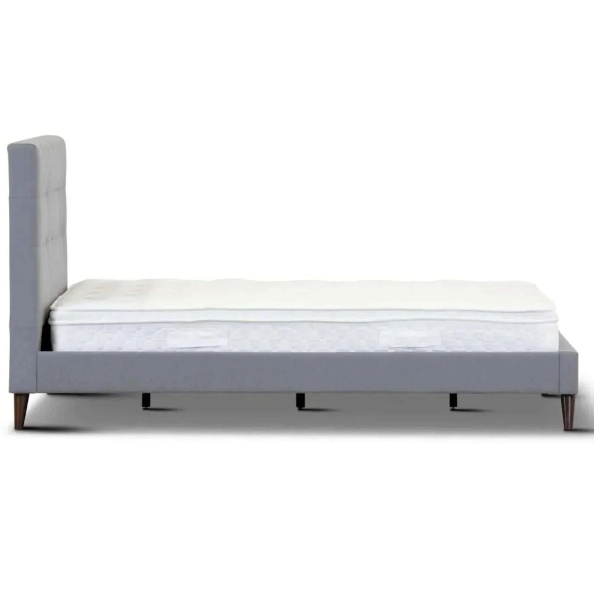 Volga King Single Upholstered Bed Frame - Grey