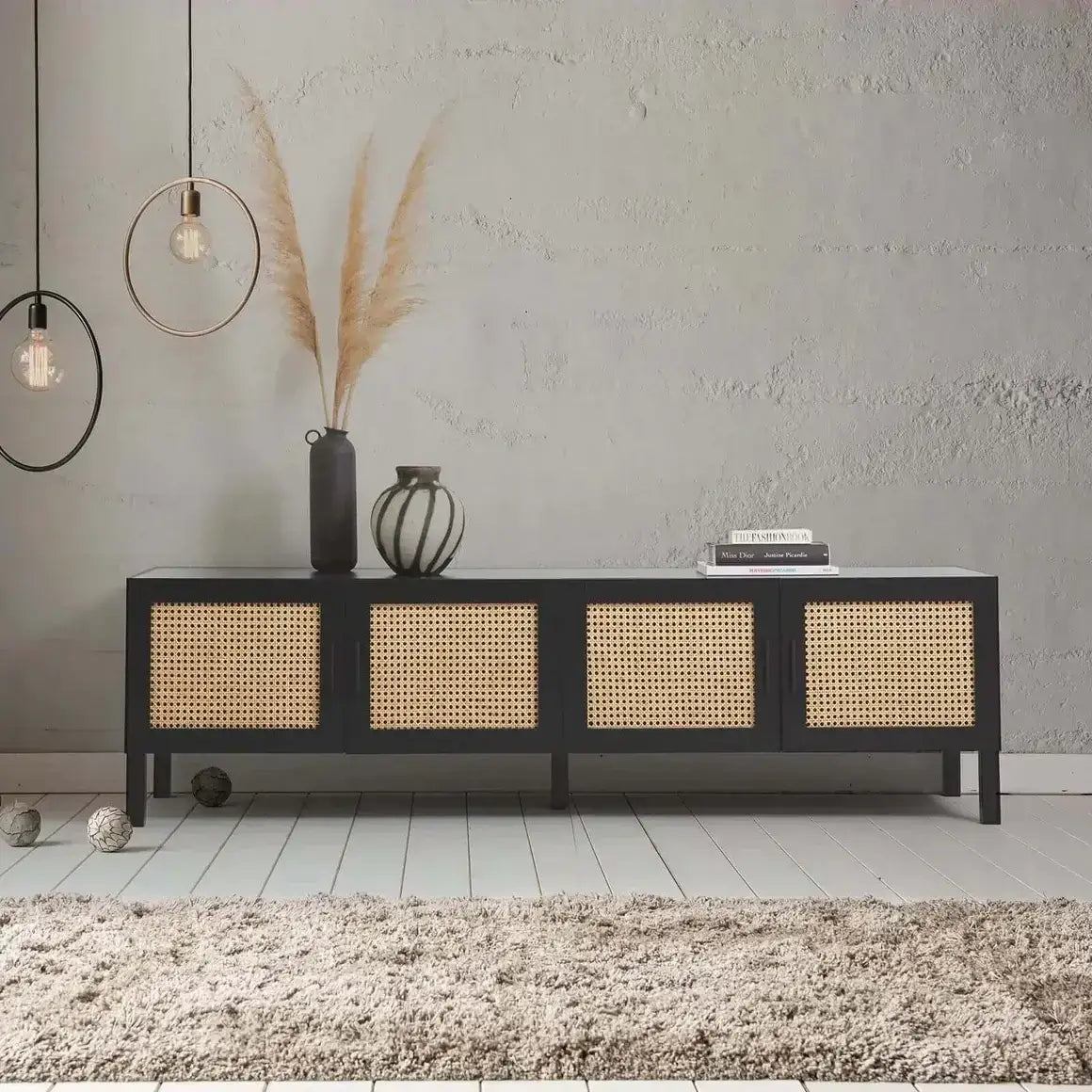 Top Picks for a Stylish Black Rattan TV Unit-Upinteriors