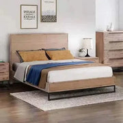 4 Pieces Queen Size Premium Bedroom Set - Oak Colour