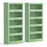 Artiss 2x Buffet Sideboard Cabinet Storage Cupboard Mesh Doors Metal ELIA Green