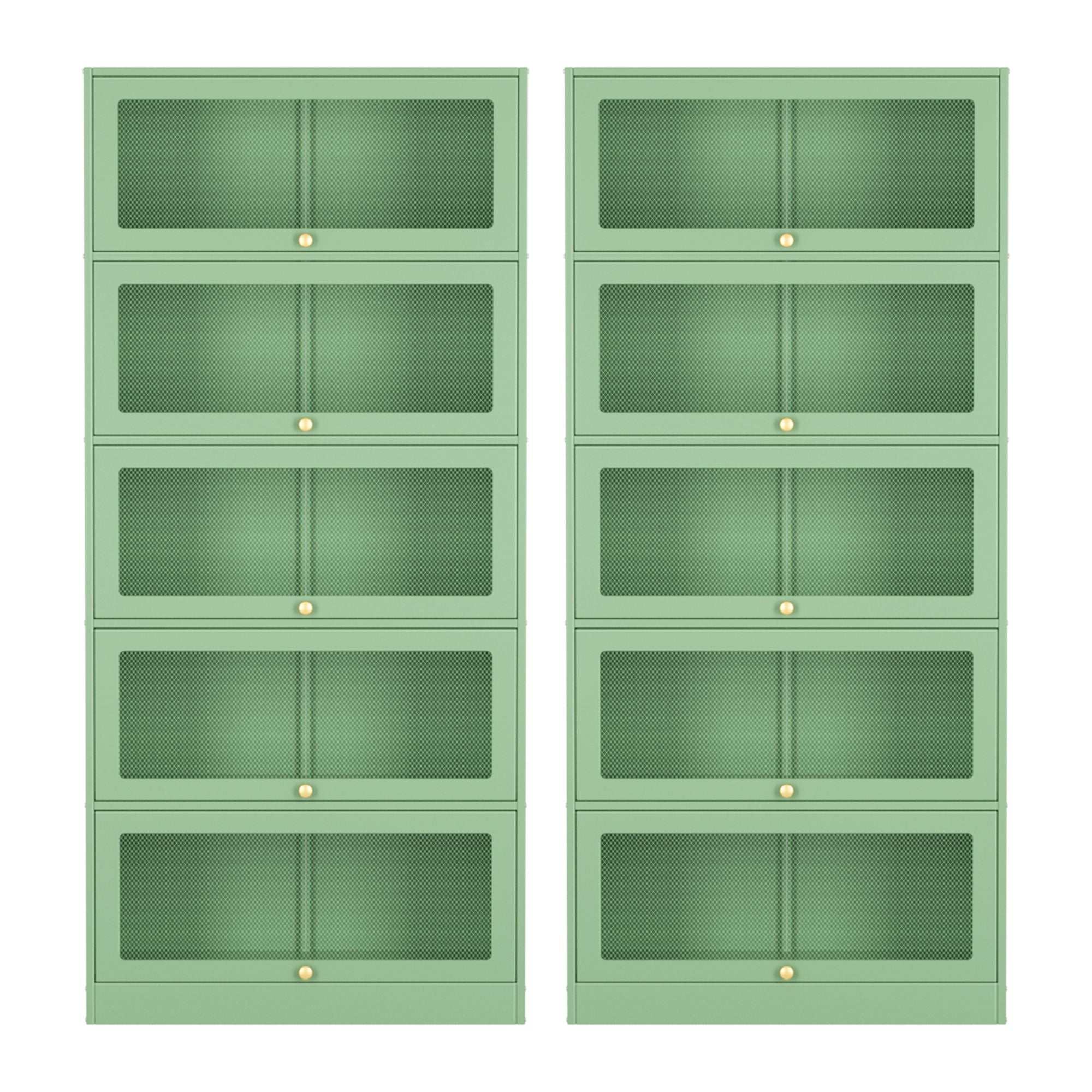 Artiss 2x Buffet Sideboard Cabinet Storage Cupboard Mesh Doors Metal ELIA Green