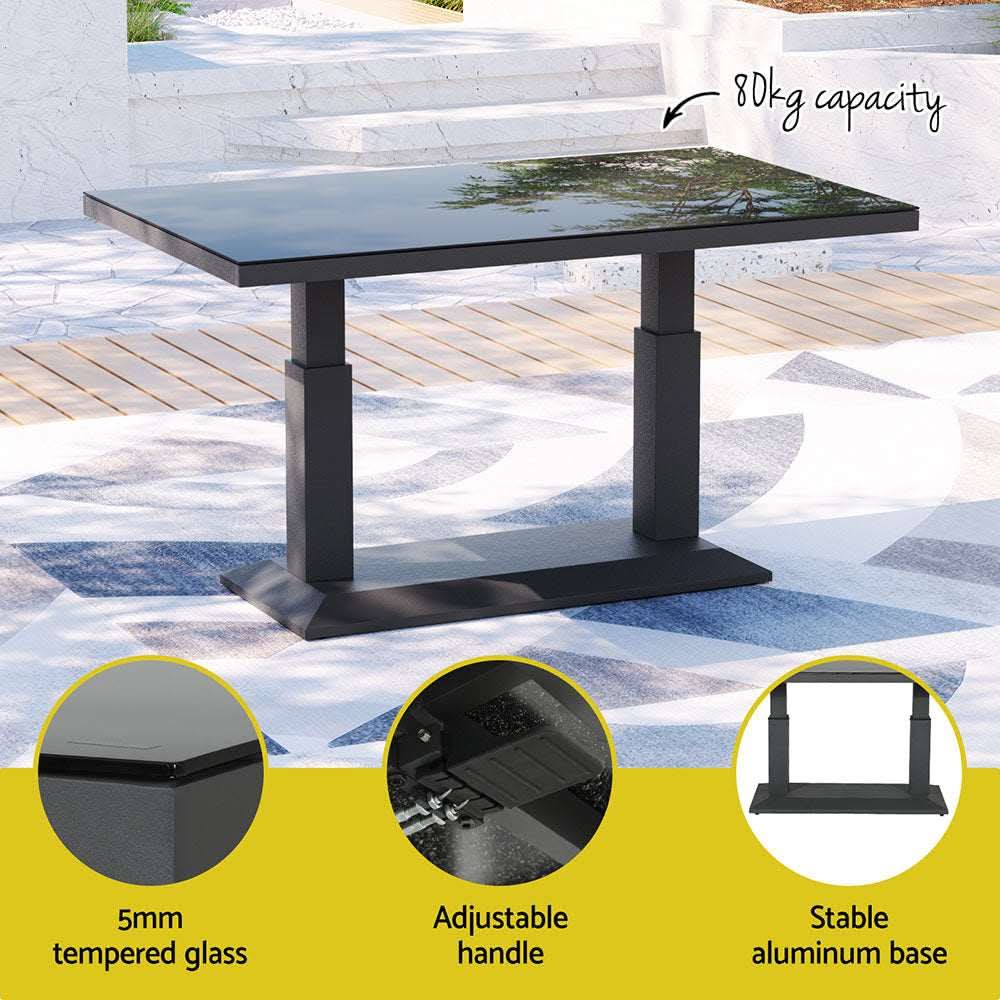 Gardeon 5-Piece Outdoor Furniture Setting Table Chair and Aluminium So