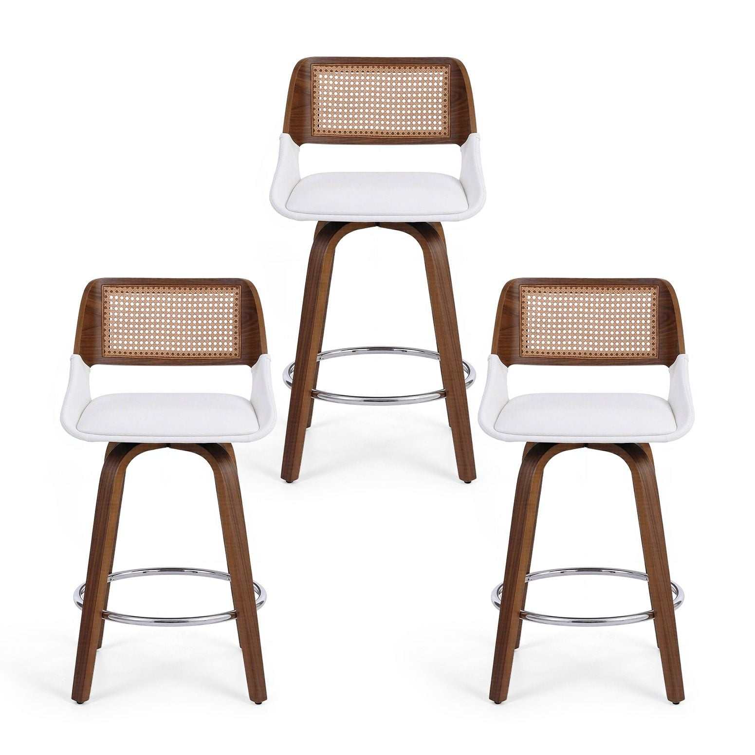 Artiss Wooden Bar Stools Set of 3 Swivel Kitchen Counter Stool Chair 60cm Seat Height