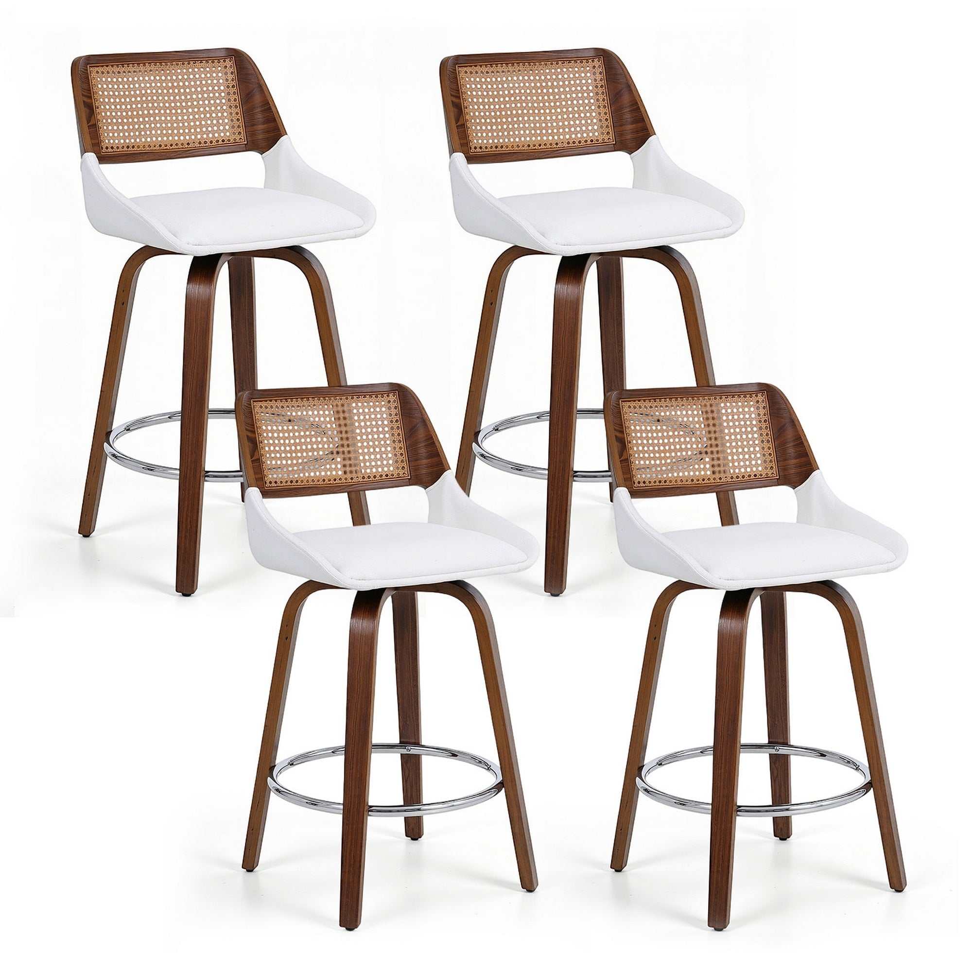 Artiss Wooden Bar Stools Set of 4 Swivel 60cm Seat Height
