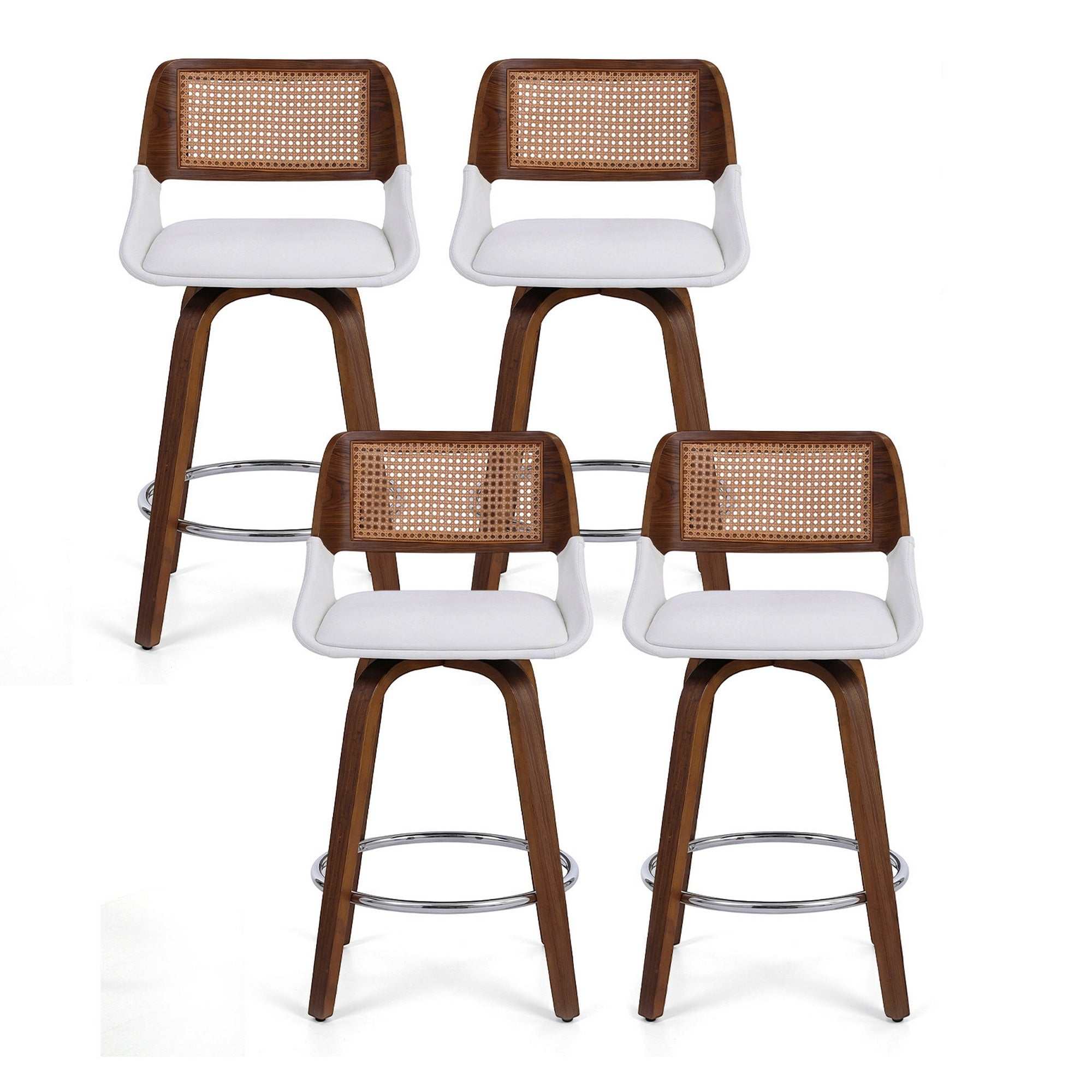 Artiss Wooden Bar Stools Set of 4 Swivel 60cm Seat Height