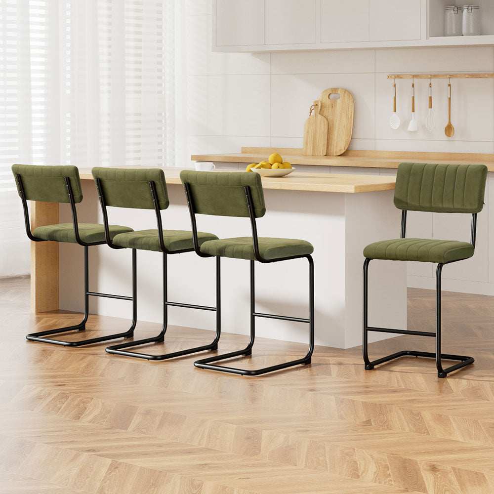 Orman Counter Hright Bar Stools Set of 4 - Green