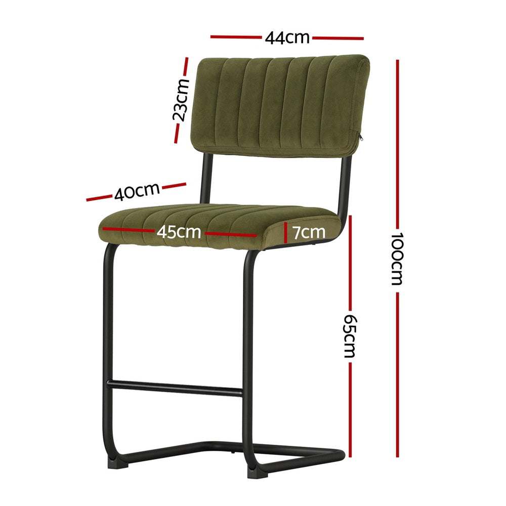 Orman Counter Hright Bar Stools Set of 4 - Green