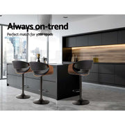 Artiss Bar Stools X3 Kitchen Counter Chair Gas Lift Swivel PU Ambrus Black