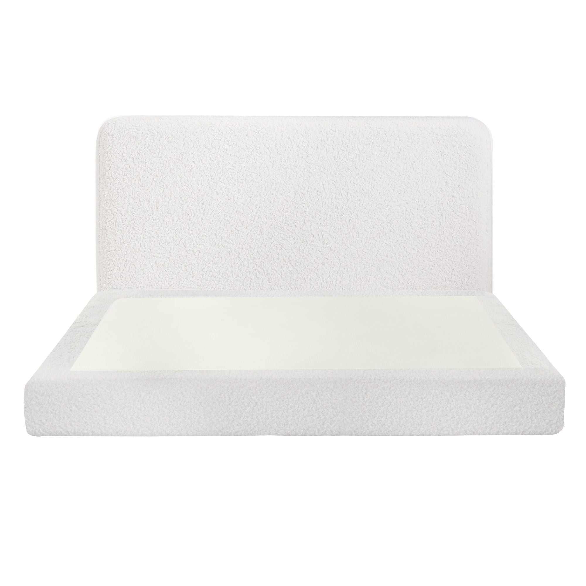 Artiss Queen Bed Frame Boucle Fabric Vacuum Compressed Beds Washable Cover No-Assembly