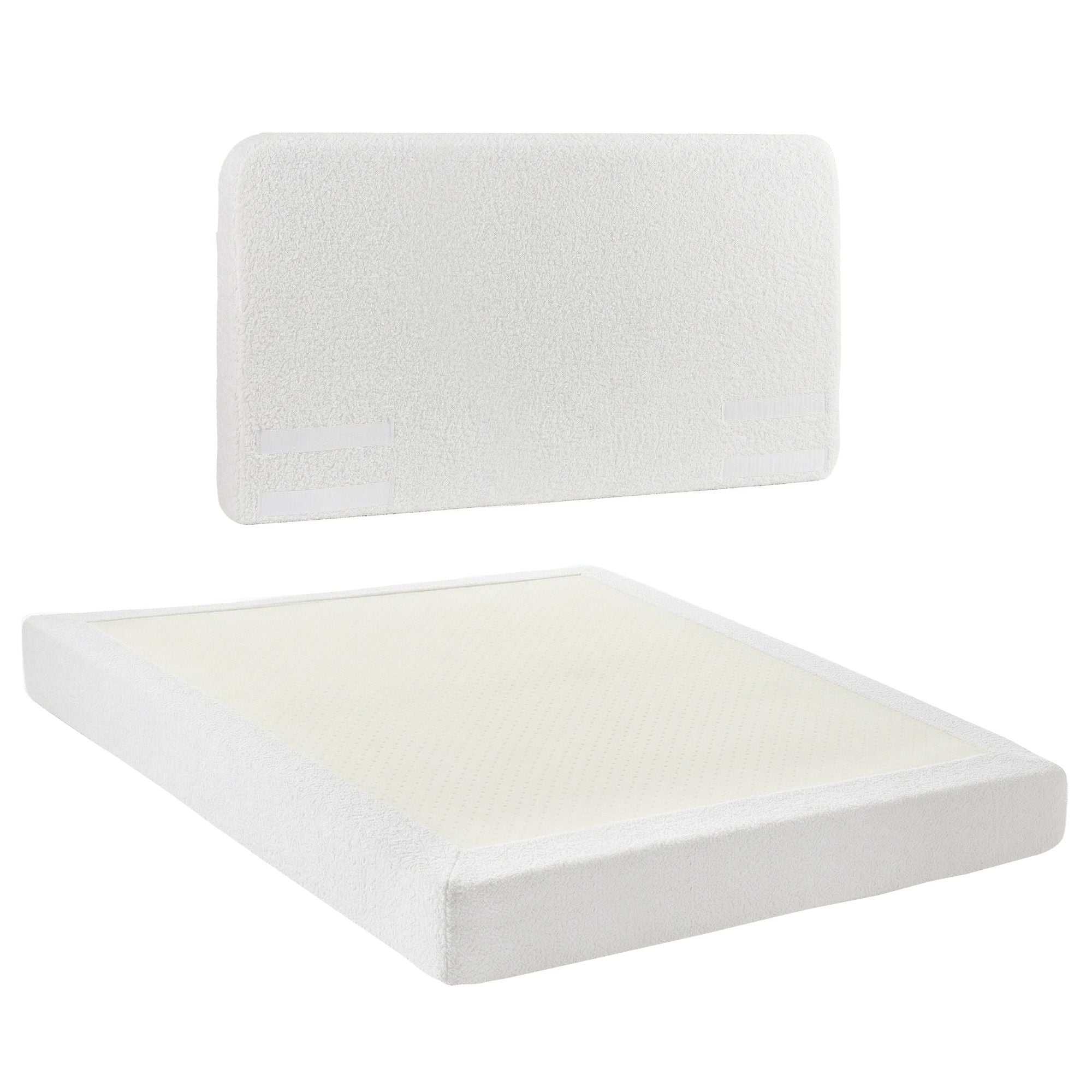 Artiss Queen Bed Frame Boucle Fabric Vacuum Compressed Beds Washable Cover No-Assembly