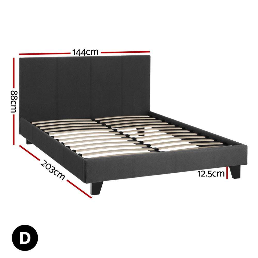 Artiss BedStory Double Bed Frame Mattress Set Platform Upholstered Hybrid Pocket Coil