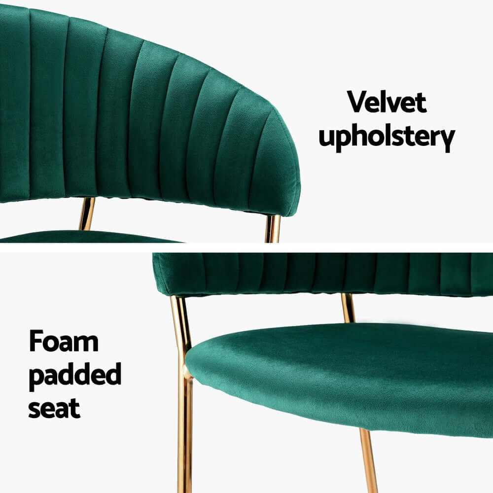 green velvet armchair