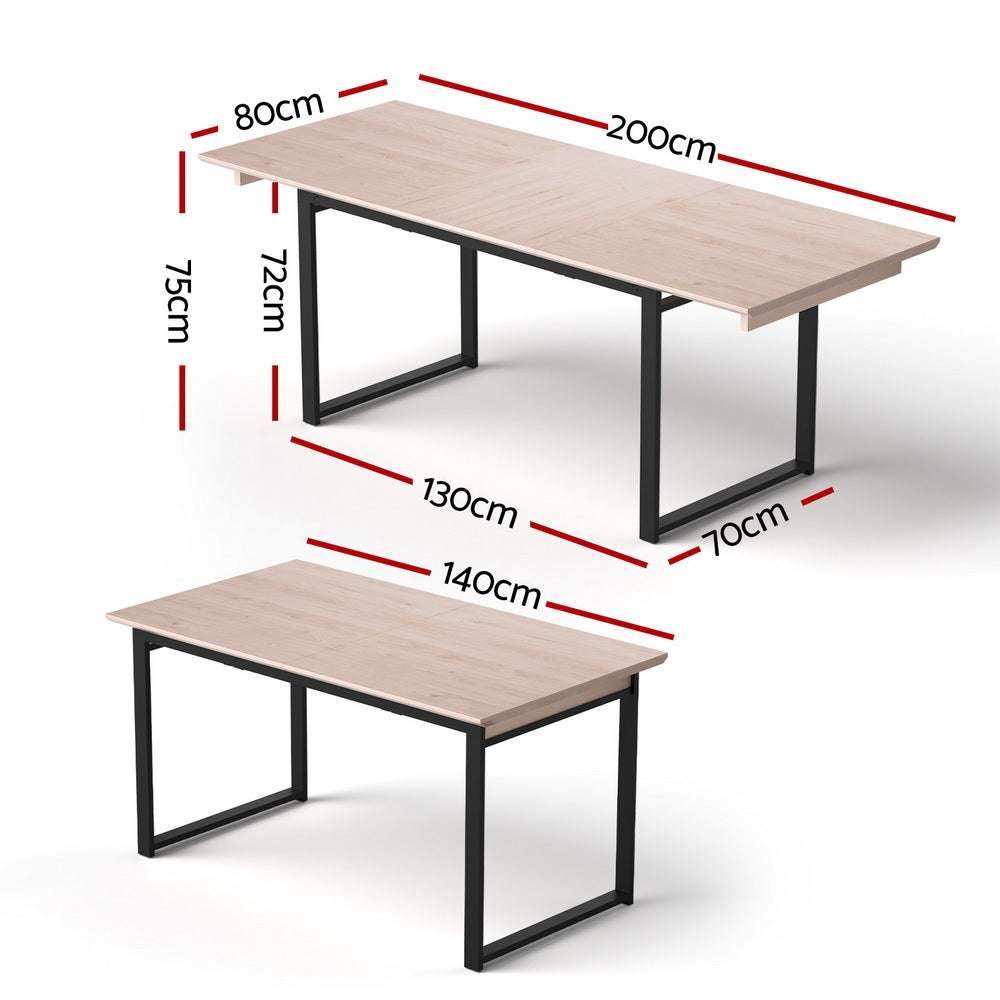 Artiss 2M Extendable Dining Table - Natural