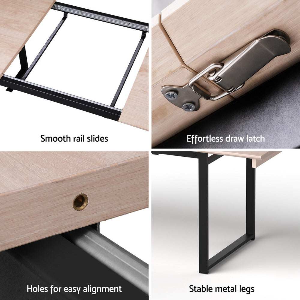 Artiss 2M Extendable Dining Table - Natural