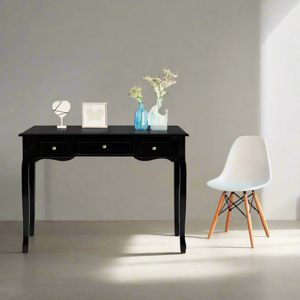 Console Table with Drawers Black