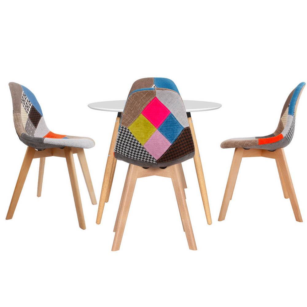1 Artiss Dining Table and 4 Chairs Set DSW White