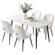 Artiss Dining Table and Chairs Set 5pcs Kitchen Furniture Marble White