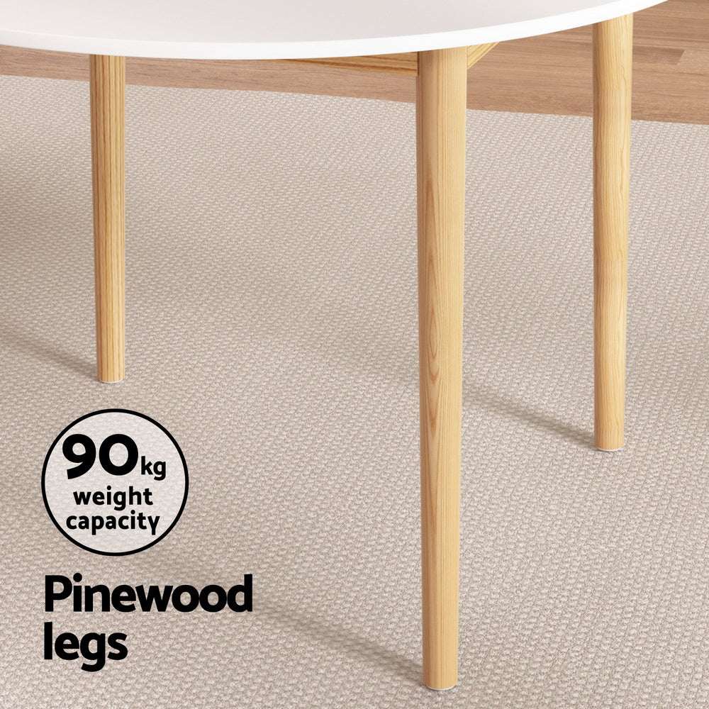 Artiss Dining Table with Pine Wood Legs and 90kg Weight Capacity