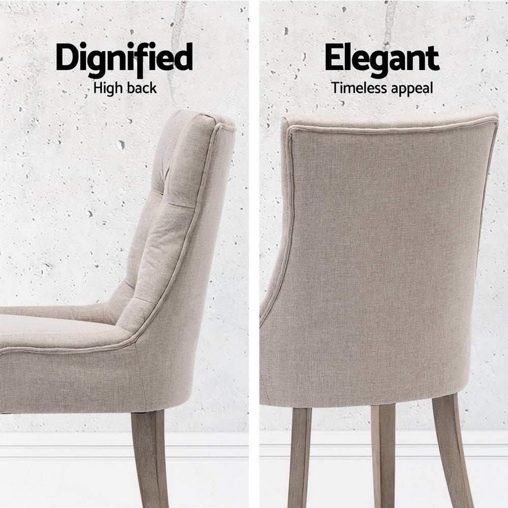 Artiss Dining Chairs Set of 4 Linen French Provincial Beige
