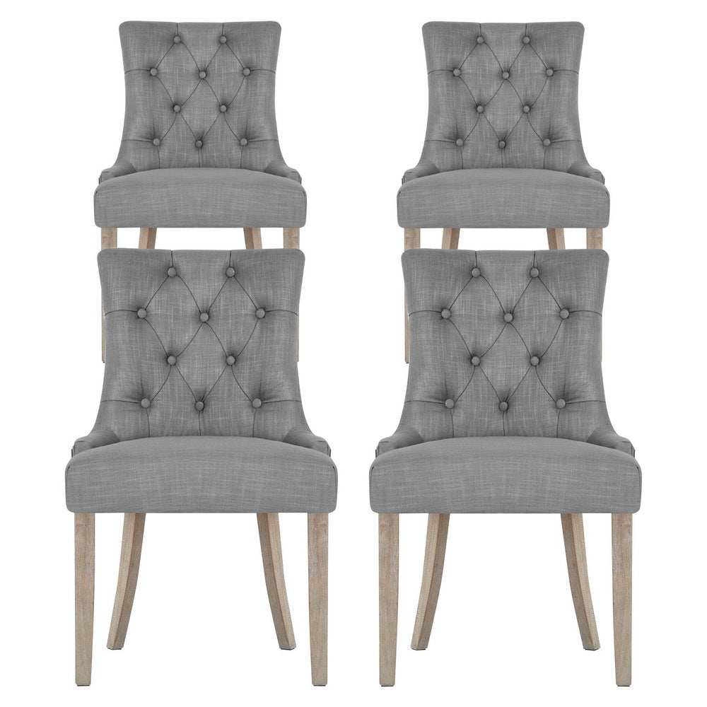 Artiss Dining Chairs Set of 4 Linen French Provincial Grey