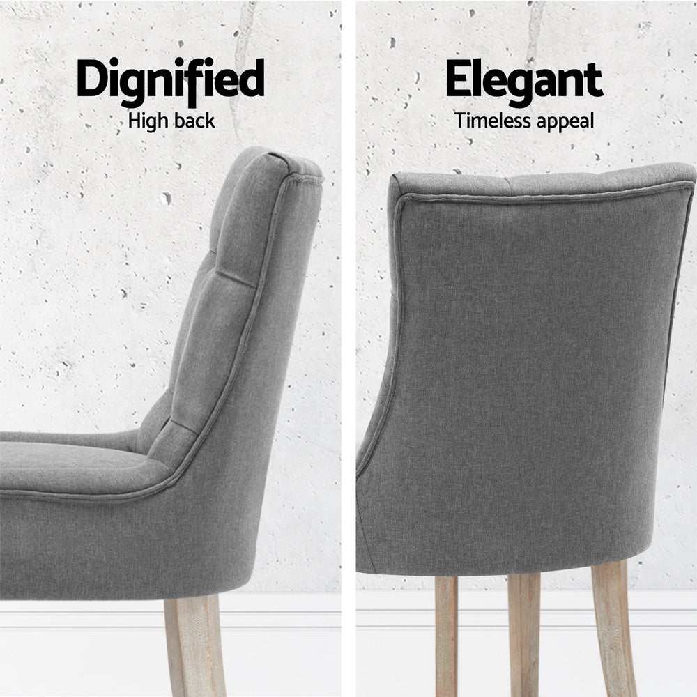 Artiss Dining Chairs Set of 4 Linen French Provincial Grey