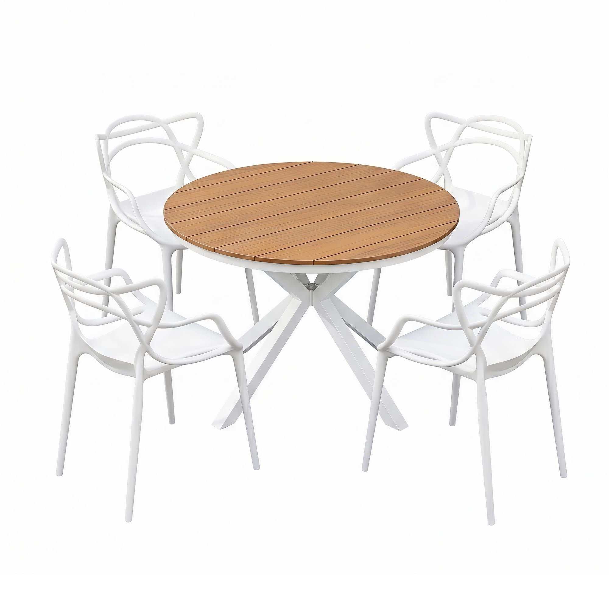 Gardeon 5PCS Outdoor Dining Set Table and Chairs Patio Garden Furniture Entwine
