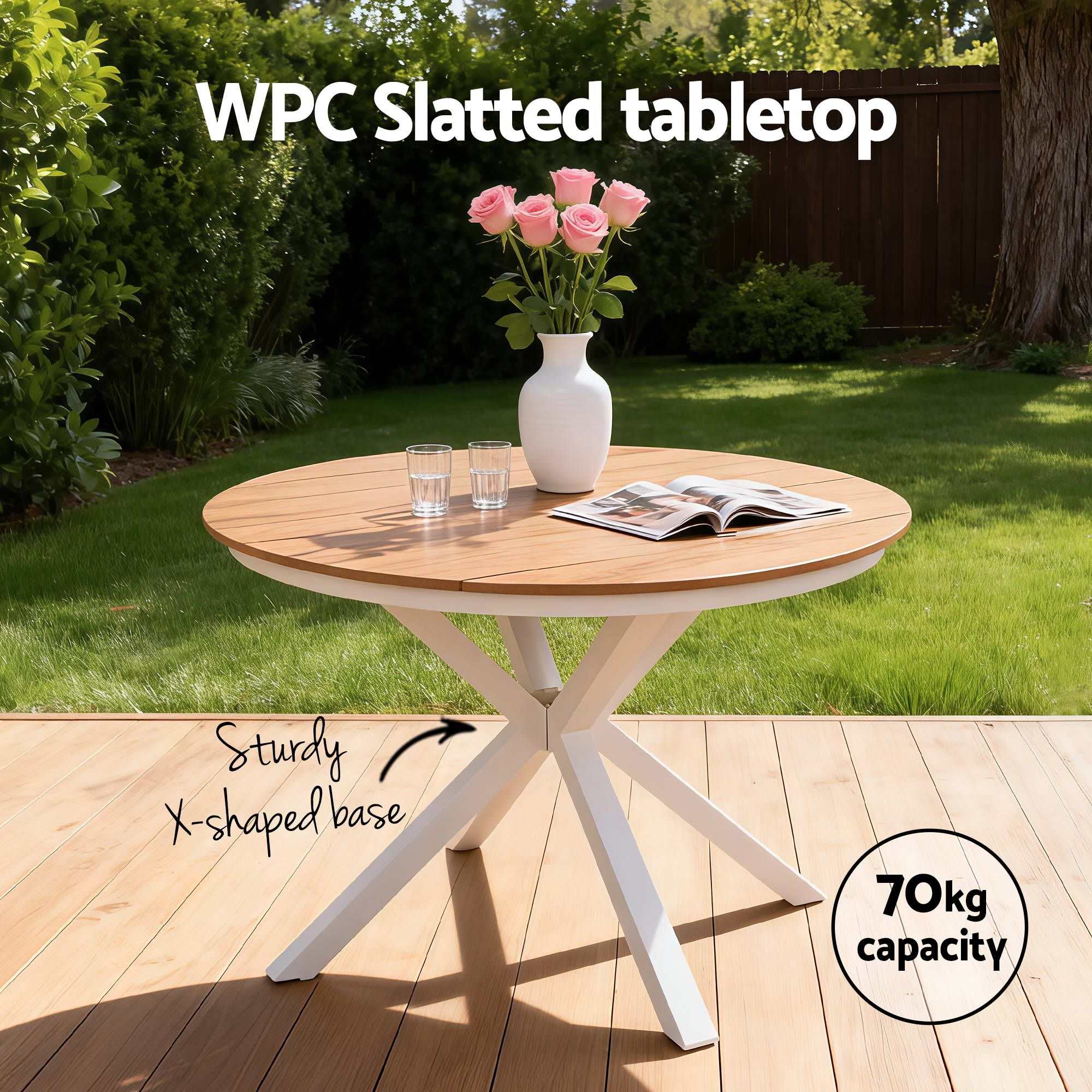 Gardeon 7PCS Outdoor Dining Set Table and Chairs Patio Garden Furniture Steel