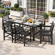Gardeon 7 Piece Outdoor Dining Set Patio HDPE Table and Chairs Garden Furniture