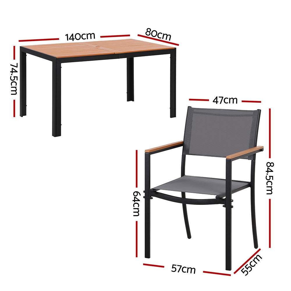 Gardeon 7PCS Outdoor Dining Set Table and Chairs Patio Garden Furniture Bistro Set