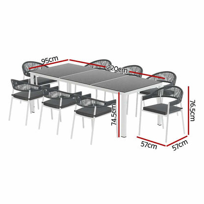 Gardeon Outdoor Dining Table And Chairs - White