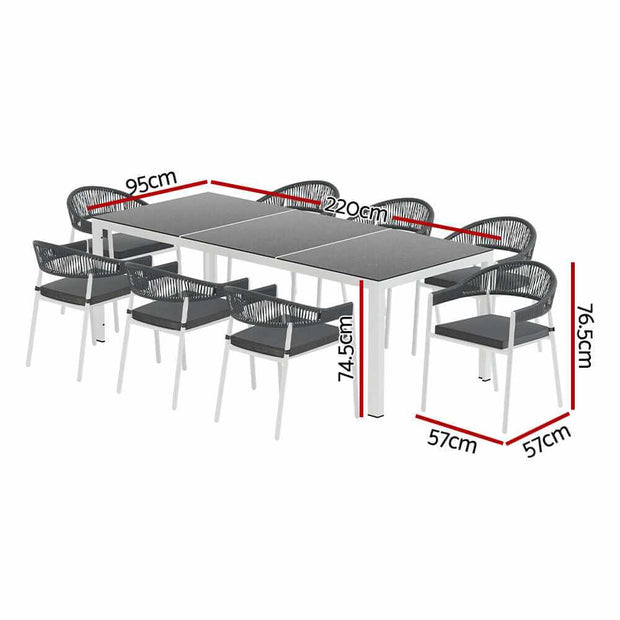 Outdoor Dining table and chair White