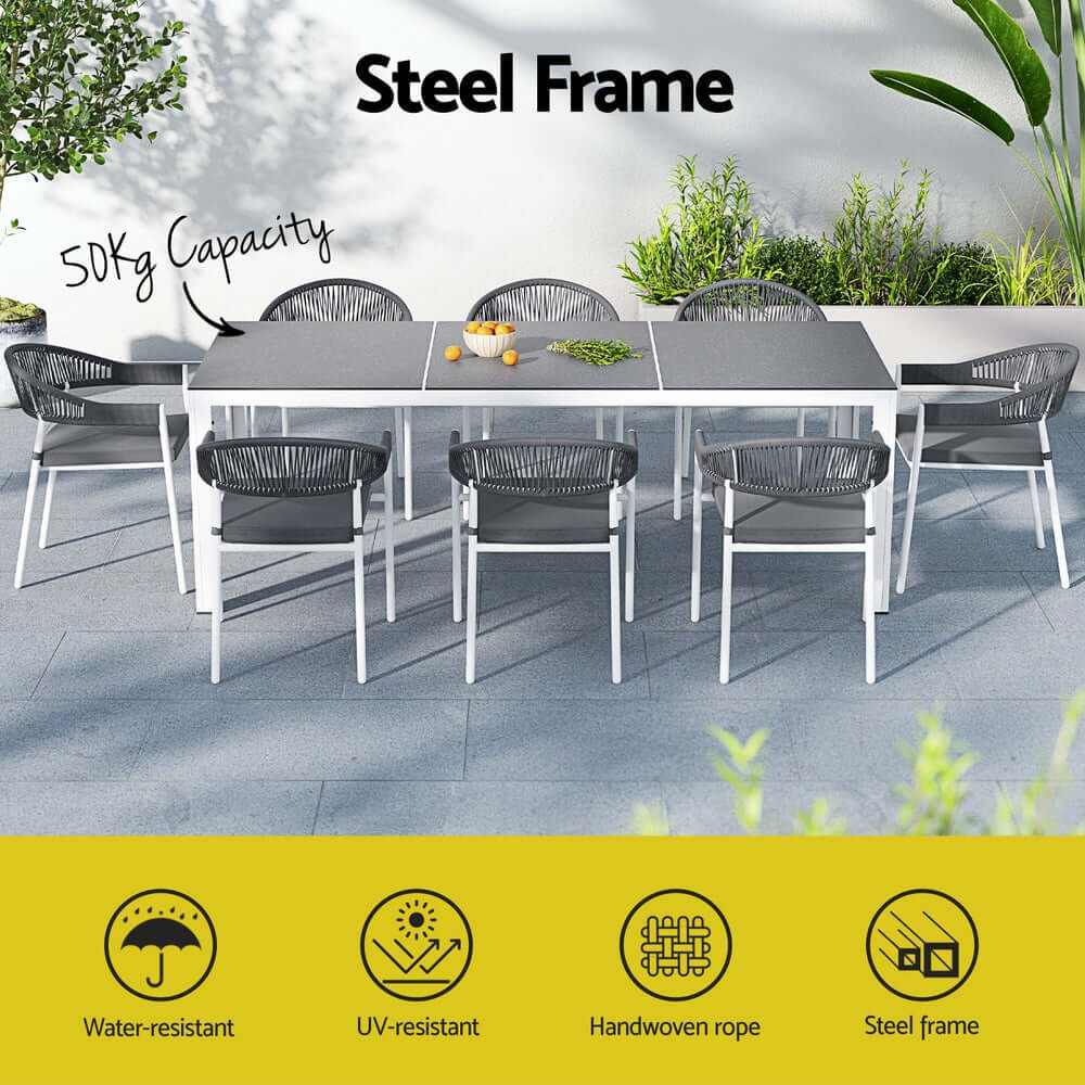 Gardeon Outdoor Dining Table And Chairs - White