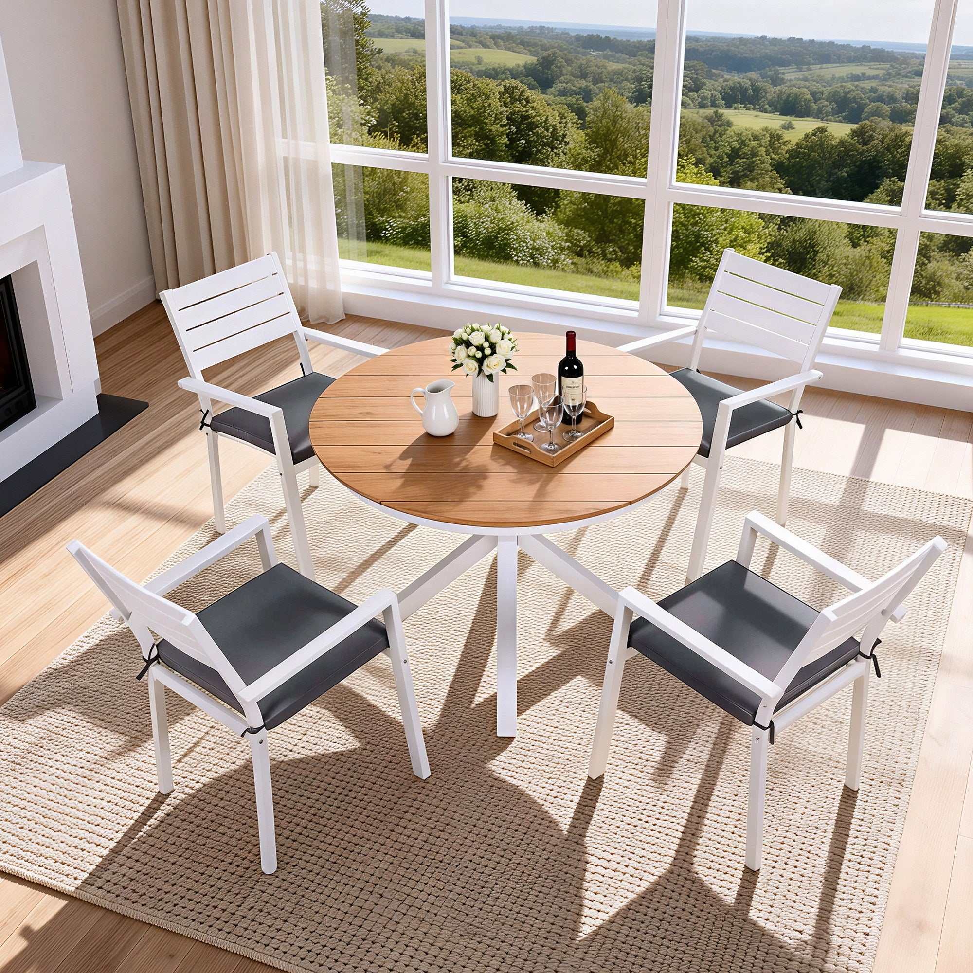 Gardeon Outdoor Dining Set 5 Piece Aluminum WPC Tabletop Patio Furniture