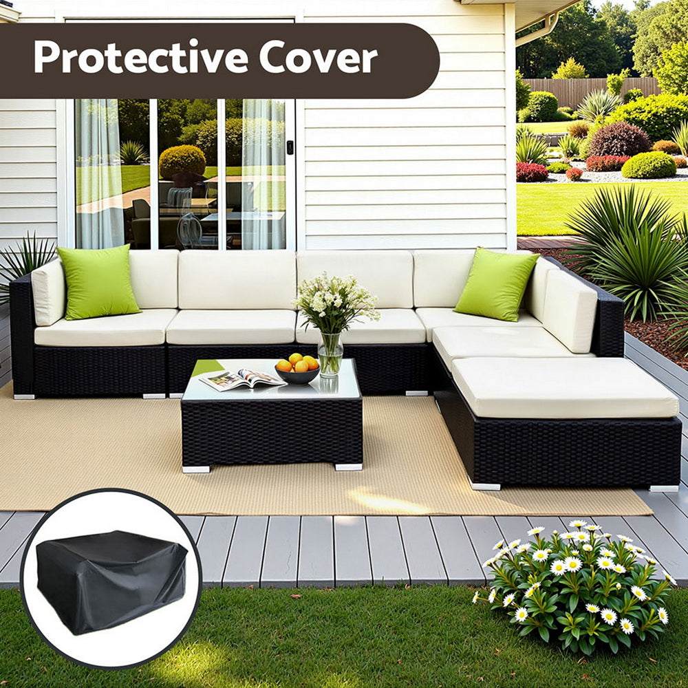 Gardeon 7-Piece Outdoor Sofa Set Wicker Couch Lounge Setting Cover