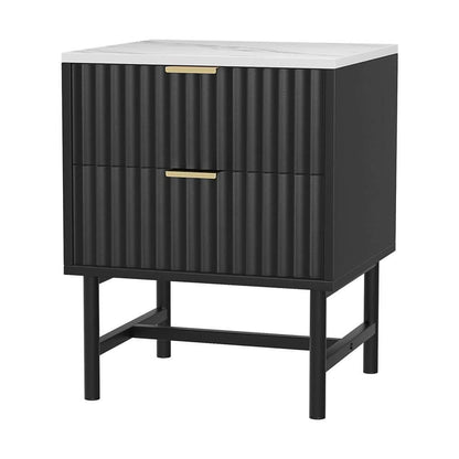 Artiss Bedside Table 2 Drawers Nightstand - Black