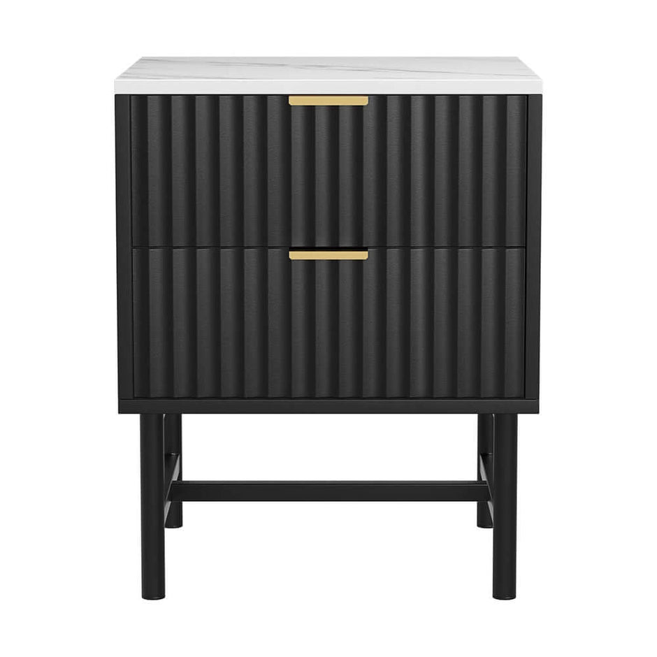 black nightstand with drawers 