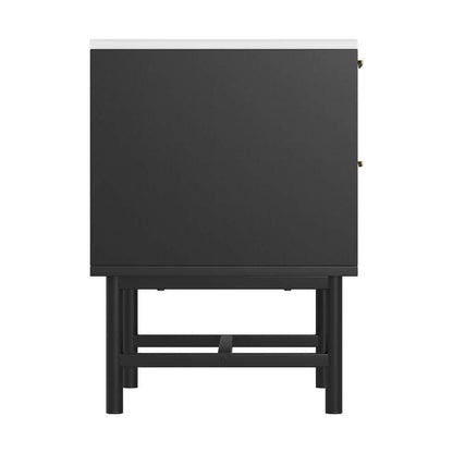 Artiss Bedside Table 2 Drawers Nightstand - Black