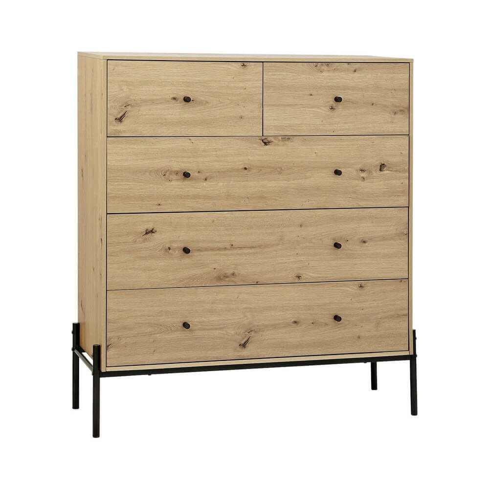 ARNO Pine 5 Drawer Chest of Drawers