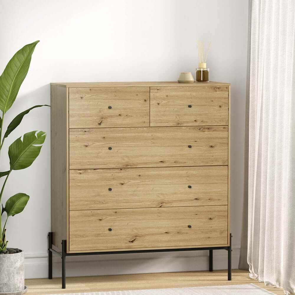 ARNO Pine 5 Drawer Chest of Drawers
