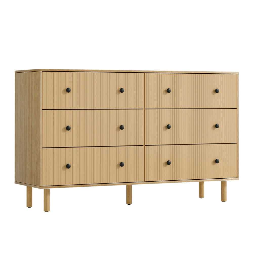 Ruth Six Drawer Dresser Chest - Pine