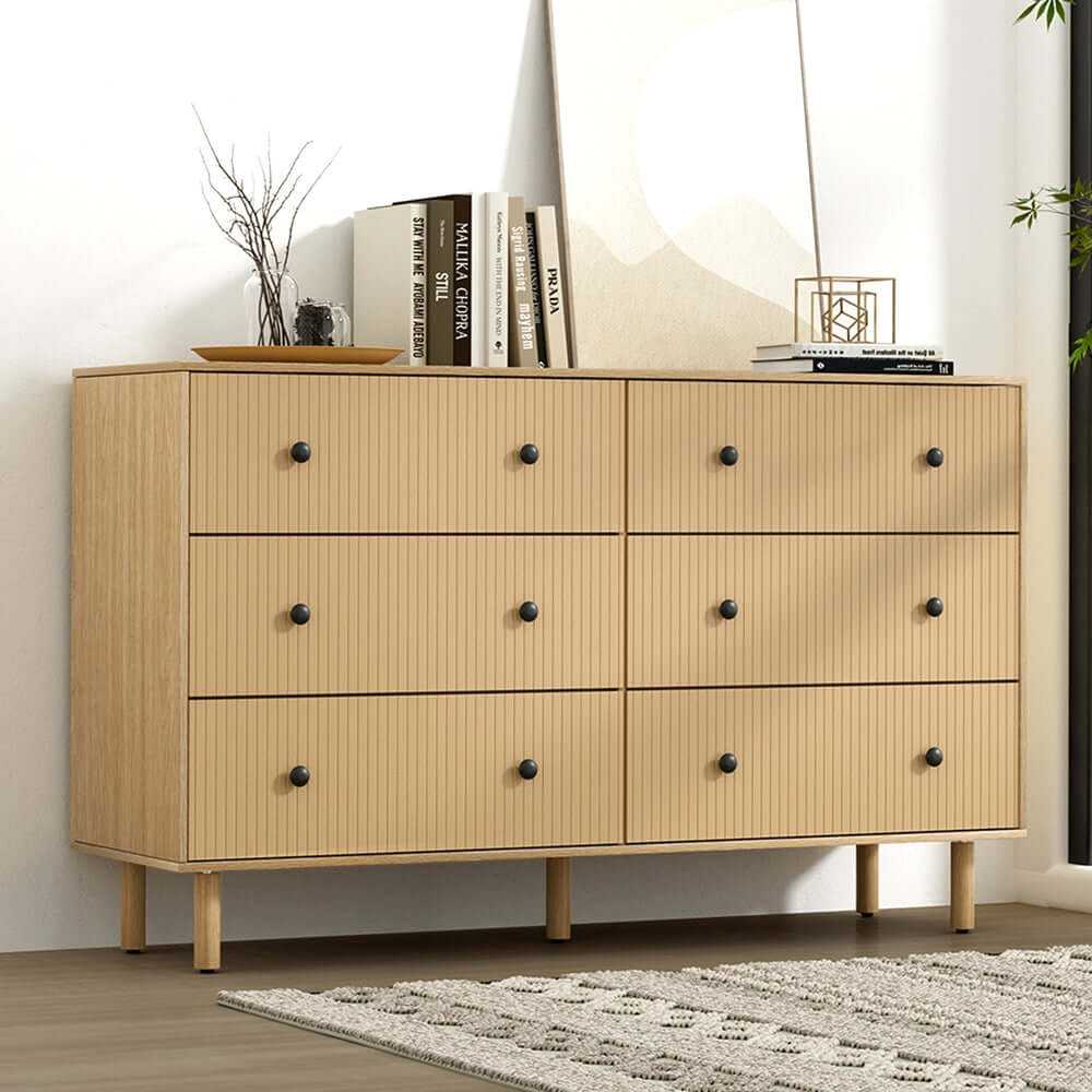 Ruth Six Drawer Dresser Chest - Pine