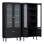Artiss 2x Buffet Sideboard Cabinet Pantry 5-Tier Storage Cupboard Fluted Black
