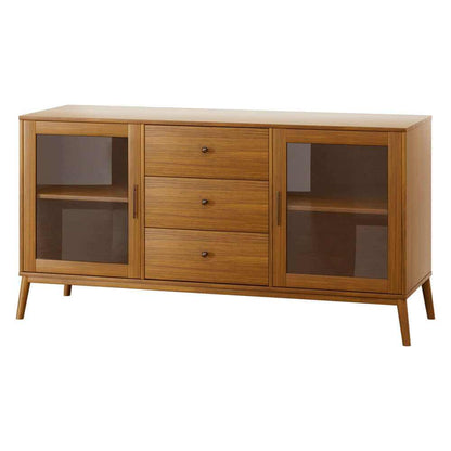 Artiss Buffet Sideboard with Glass Doors - Oak