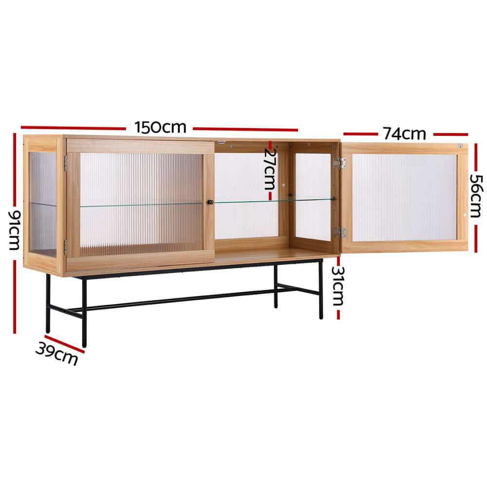 Millie Double Doors Oak Buffet Sideboard