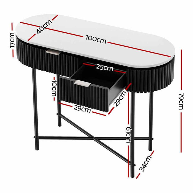 2 drawer console table